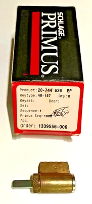 Schlage Primus 20-744 626 EP trava de cilindro SEM CHAVES 48-157 alto nível de segurança 1 - Imagem 1 de 4
