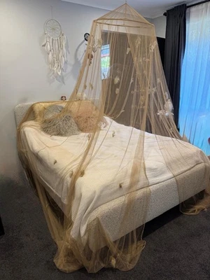 Cubierta de cama con dosel mosquitera cortina ropa de cama domo tienda decoración Foto 1 de 4