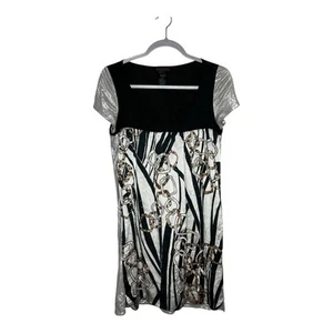 Custo Barcelona Dress Womens Size 3 US Medium Black Silver Silk Blend Sequin Y2K - Picture 1 of 19