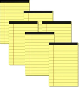 Yellow Note Pads 5X8 Small Legal Pads College Ruled Notepad for Office 6 Pack Ye - Picture 1 of 7
