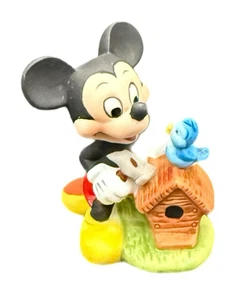 Vintage Walt Disney Productions Mickey Mouse Bluebird House Porcelain Figurine - Picture 1 of 15