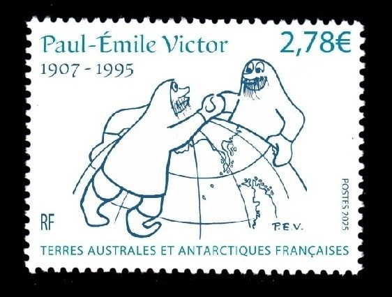 TAAF FRANCE ANTARCTIC 2025 PAUL-ÉMILE VICTOR MAP FSAT - Image 1 of 1