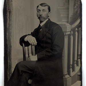 Tintype Photo Portrait Of A Man ID'd William Crutts 1880 - Picture 1 of 6