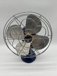 Vtg ESKIMO Model 1100R 10” Electric 4 Blade Working Fan Blue Color Tested CE10 - Picture 1 of 8