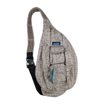 Kavu Rope Sling Hiking Travel Bag Backpack Crossbody Gray w/ Black Arrows - Image 1 of 4