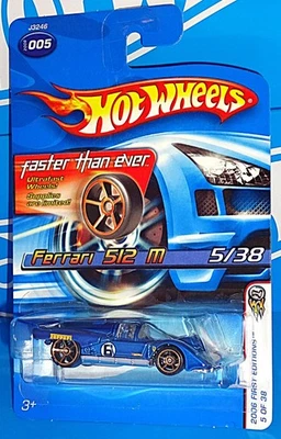 Hot Wheels 2006 First Editions #5 Ferrari 512 M Blue w/ FTEs Faster Than Ever - Image 1 of 3