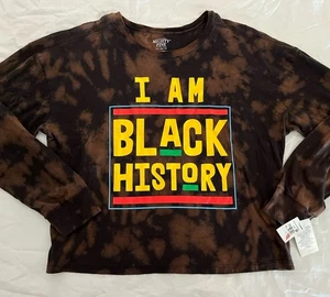 Mighty Fine Größe 1X Langarm Grafik T-Shirt I AM BLACK HISTORY SHIRT - Bild 1 von 6