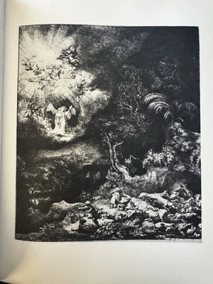 “El ángel que se aparece a los pastores” de Rembrandt. Solo impresión. Foto 1 de 2