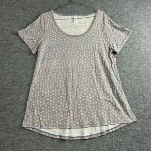 LuLaRoe Shirt Damen Large grau bunt T geometrisches Muster U-Ausschnitt klassisch - Bild 1 von 7