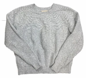 78 & Sunnny Gray Soft Cable Knit Pullover Crewneck Sweater Women's Size Medium - Picture 1 of 5