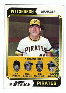 Autographed Bob Skinner Pittsburgh Pirates 1974 TOPPS card #489 w/ COA - Picture 1 of 1