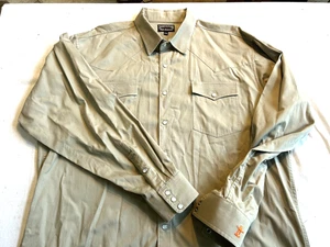Schaefer High Lonesome Pearl Snap Houston Rodeo Logo Shirt Men's 2XL - Picture 1 of 8