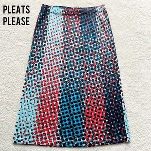 PLEATS PLEASE ISSEY MIYAKE Skirt 1 Dot Print Gradient Long from Japan - Picture 1 of 5