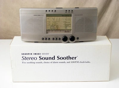 Sharper Image Am/Fm Stereo CLOCK RADIO SOUND SOOTHER SI434 w/Box - Image 1 of 4