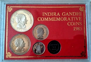 indira Gandhi Commemorative Proof Set, 1985, India - Picture 1 of 2
