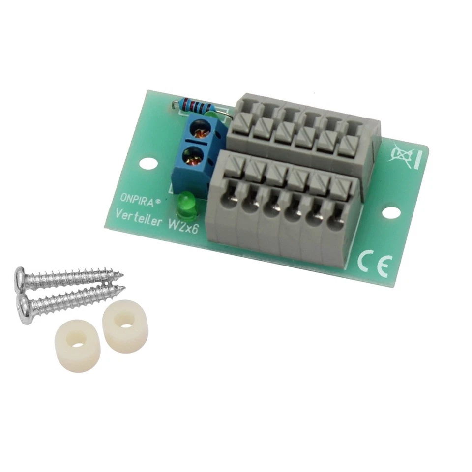 ONPIRA® Stromverteiler Verteiler W 2x6 Schnellanschlussklemmen Montagematerial