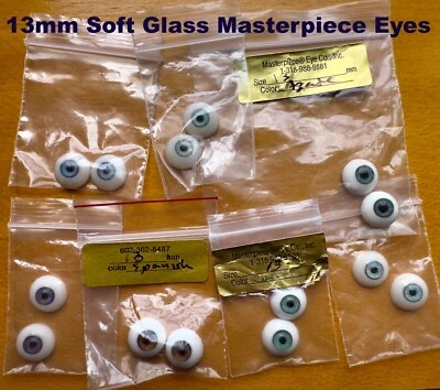 Masterpiece Soft 'Glass' Doll Eyes 13mm. NEW. Various Colours. - Image 1 of 4