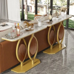 Modern Slim Console Table Marble Accent Sofa Table Table Living Room Furniture - Picture 1 of 15