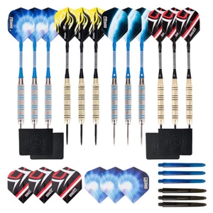 12x Steel Darts Tips Professional 6x PC Shafts 18 Flights 12 O-Ring - Picture 1 of 10