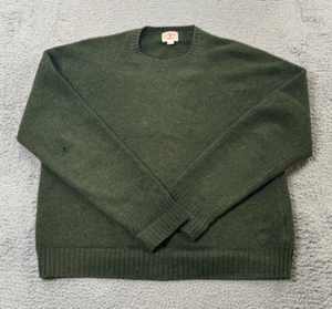 Brooks Brother Mens Red Fleece Sweater Large Green 100% Wool Casual Round Neck - Picture 1 of 12