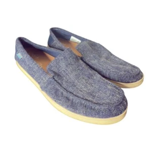 Scarpe slip on uomo TOMS Aiden taglia 10 blu bicolore tessuto grunge lavate - Foto 1 di 8