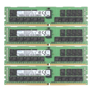SAMSUNG 4pcs 32GB 2RX4 PC4-2666V DDR4 Server ECC MEMORY RAM M393A4K40BB2-CTD7Q · - Picture 1 of 10