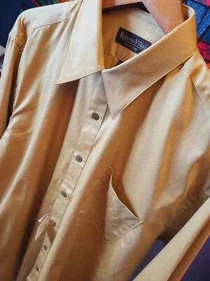 Roberto Villini ~ Talla 34/35 - 16.5 ~ Espiga Manga Larga Abotonada ~ Nuevo con Etiquetas Foto 1 de 4