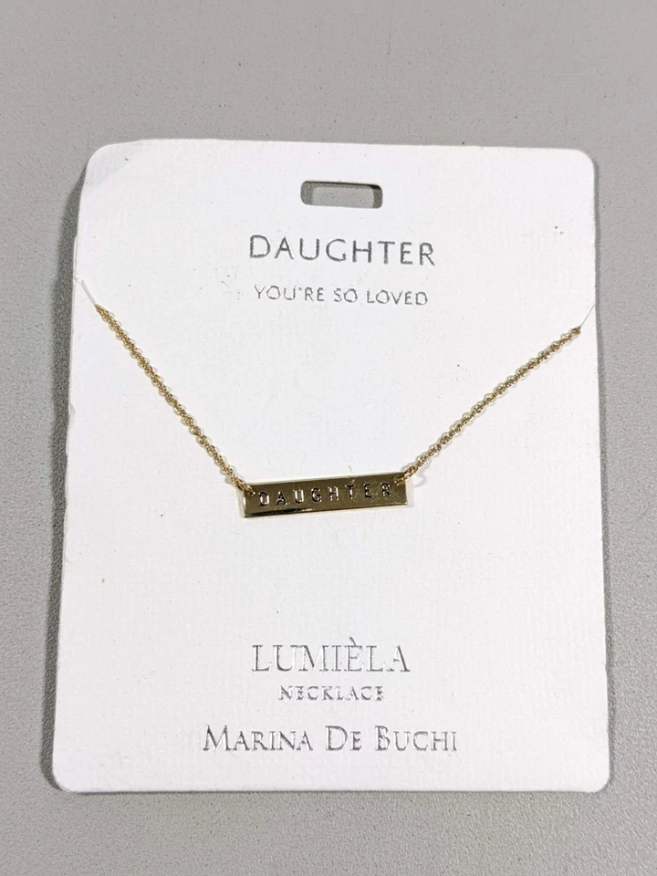 Marina De Buchi Daughter Gold Tone Bar Pendant Necklace