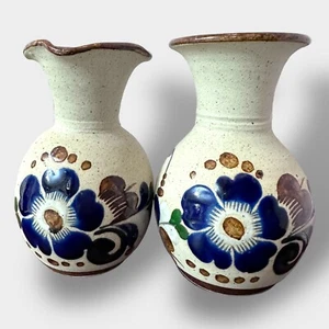 Kunstkeramik Tonala Mexico Floral Mexikanische Volkskunst Vasen Blumen Signiert Mexico - Bild 1 von 17