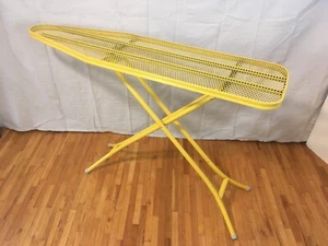 **Vintage MCM ARCH LEG IRONING BOARD FULL SIZE ADJUSTABLE HARVEST GOLD MUSTARD - Picture 1 of 22