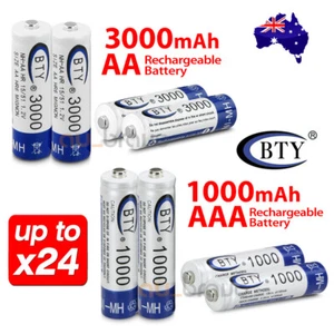 4-24x 3000mAh AA/1000mAh AAA Rechargeable Battery NI-MH 1.2V Recharge Batteries - Picture 1 of 3