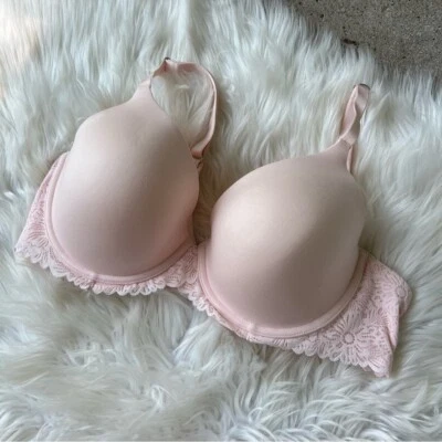 Sujetador acolchado de encaje floral rosa Aerie Baby Foto 1 de 4