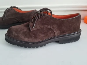 Trickers Linda Brown Suede Derby Women's Shoes Vibram Sole Size UK 8 NEW - Picture 1 of 16