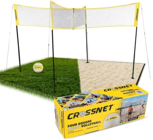 Quick Assemble 4 Square Volleyball Game Set for Adults and Kids with Volleyball  - Picture 1 of 12