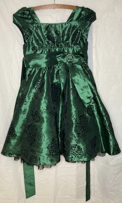 Jona Michelle 女孩 7 码深绿色特殊场合礼服球服 — 第 1/3 张图片