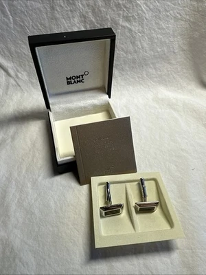 Gemelos Mont Blanc genuinos de plata esterlina para caballeros en caja certificado de autenticidad con sello Foto 1 de 4