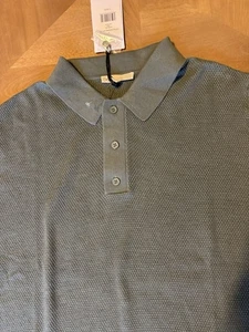 $150 Onia Hombre ALGODÓN TEJIDO TEXTURIZADO Polo Talla L Verde Agave - Imagen 1 de 10