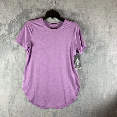 Skechers Womens T Shirt XS GoDri Swift Tunic Top Tee Purple Rounded Hem Crew NWT - Image 1 of 4