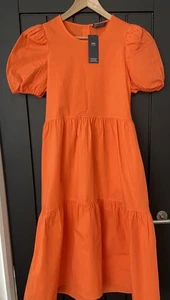BNWT M&S Orange Tiered Maxi Dress Size 8 Regular - Picture 1 of 7