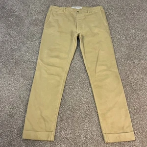 Pantalones chinos Golden Goose para hombre 34x30 EU 50 marrón caqui con puños cinta al tobillo deletreada - Imagen 1 de 10
