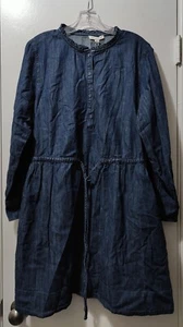 Free Assembly Women's Medium Indigo Ruffle Mini Dress Size L - Picture 1 of 2