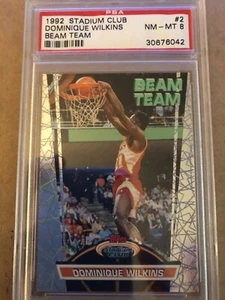 1992 Stadium Club Basketball #2 Dominique Wilkins Beam Team PSA 8 - Bild 1 von 2