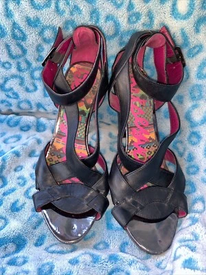 Betseyville Shoes  Black Open Toe Slingback 4" Heels SIZE 6.5 M GUC (60) - Изображение 1 из 4