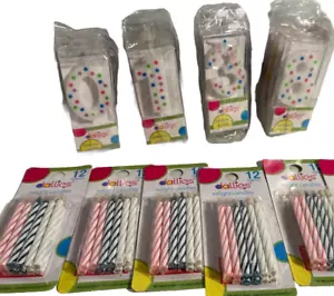Lot Of Birthday Celebration Cake Topper Candles Numbers 0 1 3 8 & Relights - Picture 1 of 3