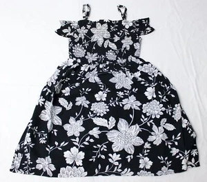 The Children's Place Girl's Mommy And Me Floral Smocked Dress LB3 Black Size 5/6 - Picture 1 of 3