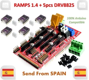 RAMPS 1.4 Control Panel Reprap MendelPrusa + 5pcs DRV8825 Stepper Motor Drive - Imagen 1 de 1