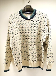 New Vintage Scottish Isle Sweater Mens Large Cream Knit Pullover Golf - Picture 1 of 8