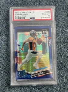 MARVIN MIMS 2023 PANINI OPTIC BLUE Hyper RATED ROOKIE RC #231 PSA 10 Low Pop - Picture 1 of 2