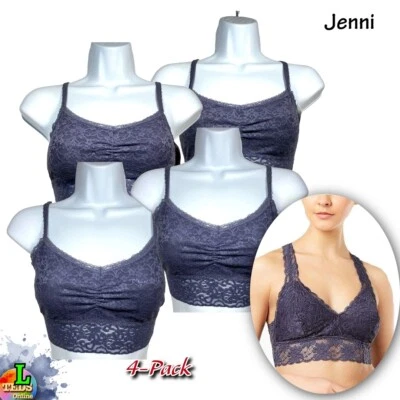 NWT 4-Pack Jenni by Jennifer Moore Women's L Lace Bralette 917216 Nairobi Dusk - Image 1 of 4