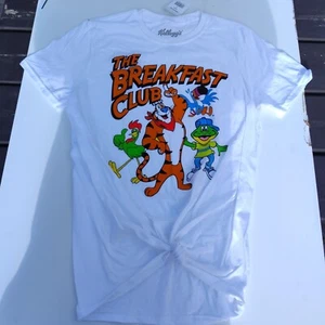 Kellogg’s The Breakfast Club Tony The Tiger T-Shirt Größe Small vorne zum Binden weiß - Bild 1 von 16